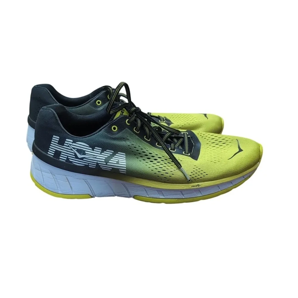 Hoka One One Cavu Mens Sneakers Yellow Size 11 Navy Running Athletic